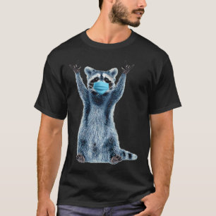 Funny Raccoon Medical blue face mask T-Shirt