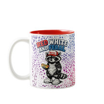 Funny Raccoon Mug Red White and Feral