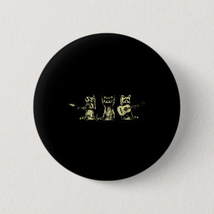 Funny Raccoon Music Band Electric Acoustic Guitar  Button