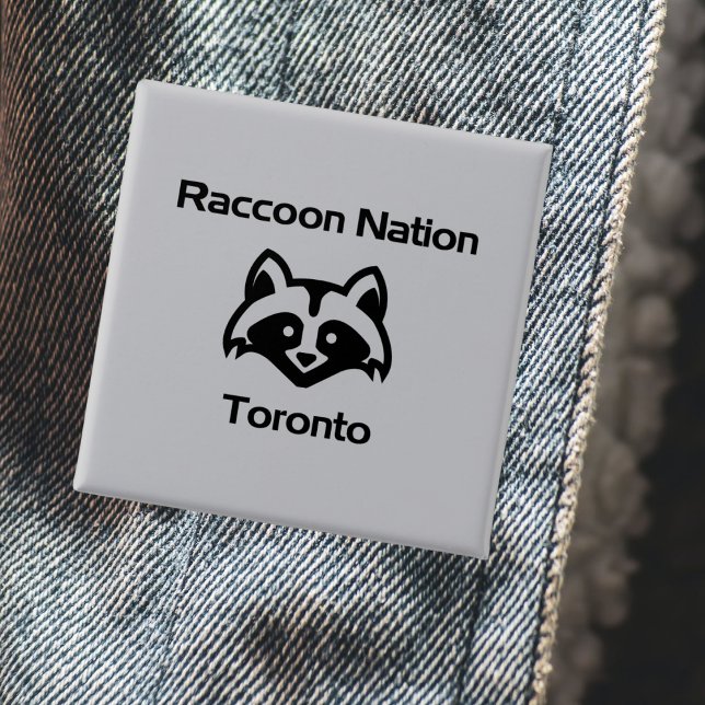Funny Raccoon Nation Toronto Light-Monotone Button (Creator Uploaded)