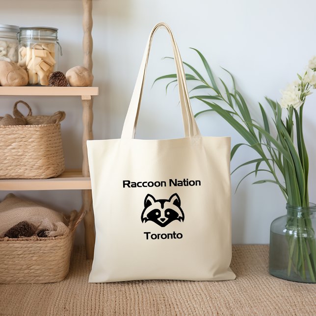 Funny Raccoon Nation Toronto Light-Monotone Tote Bag (Creator Uploaded)