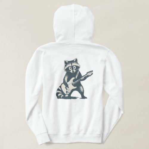 Funny Raccoon Playing Electric Guitar Hoodie