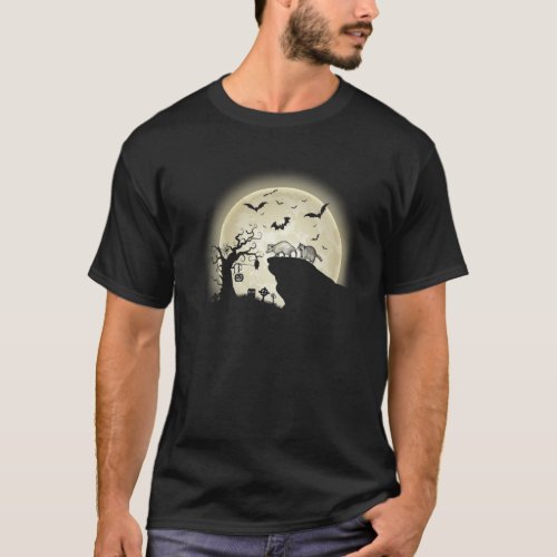 Funny Raccoon Possum And Moon Halloween Costume  T_Shirt