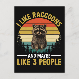 Funny raccoon, raccoon girl, raccoon gifts, 2026, holiday postcard