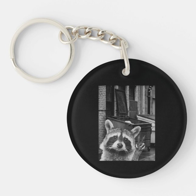 Funny Raccoon Selfie Raccoon Funny Raccoon Keychain (Front)