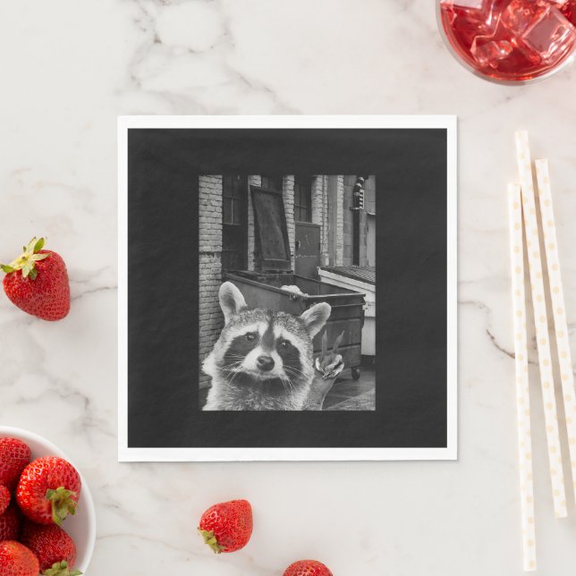 Funny Raccoon Selfie Raccoon Funny Raccoon Napkins (Insitu)