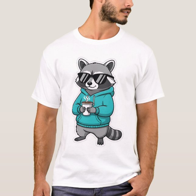 Funny Raccoon Shirt | Coffee Lover Gift (Front)