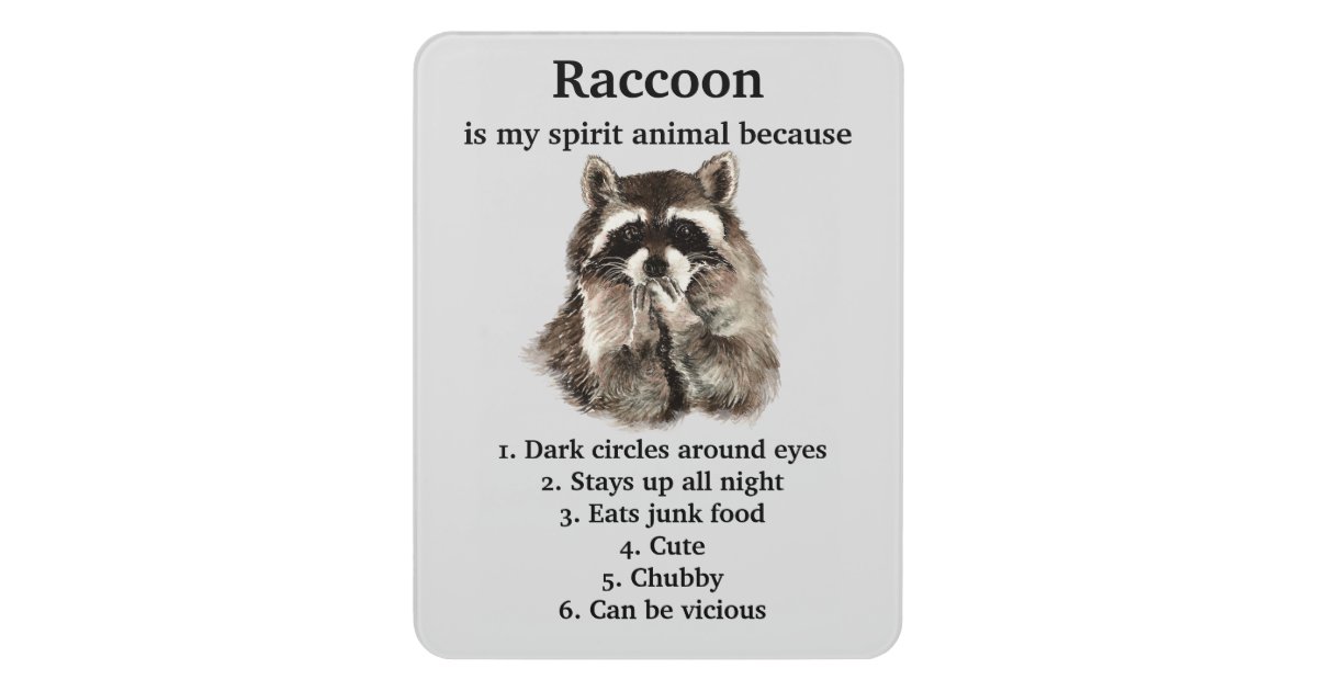 Funny Raccoon Spirit Animal Humor Cute Watercolor Door Sign | Zazzle
