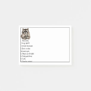 Funny Raccoon Spirit Animal Humor Cute Watercolor Post-it Notes
