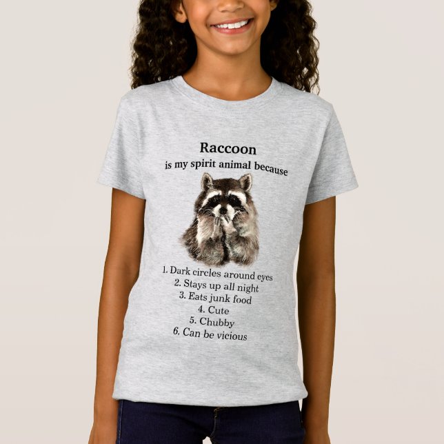 Funny Raccoon Spirit Animal Humor T-Shirt (Front)