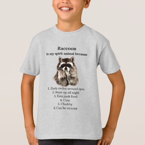 Funny Raccoon Spirit Animal Humor T_Shirt