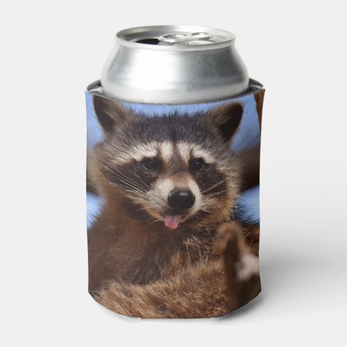 Funny Raccoon Sticking Its Tongue Out Can Cooler