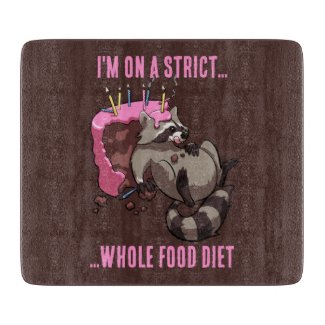 Funny Raccoon Strict Whole Food Diet Cartoon