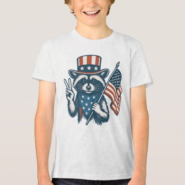 Funny Raccoon Tri-Blend Shirt (Front)
