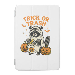 Funny Raccoon Trick or Trash Halloween iPad Mini Cover