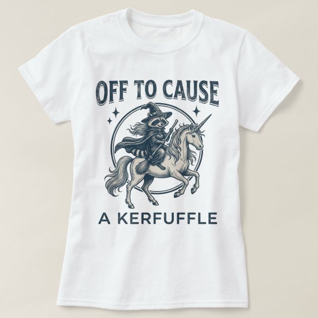 Funny Raccoon Unicorn Tee Graphic (Design Front)