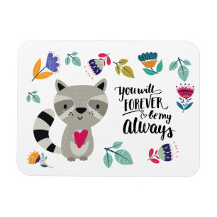 Funny Raccoon Valentine's Day Gift Magnet