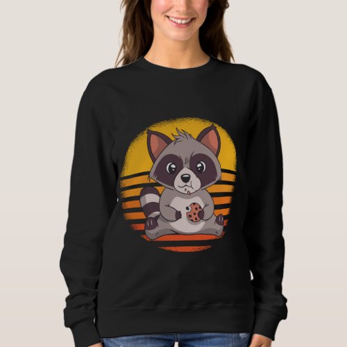 funny raccoon vintage kids sweatshirt