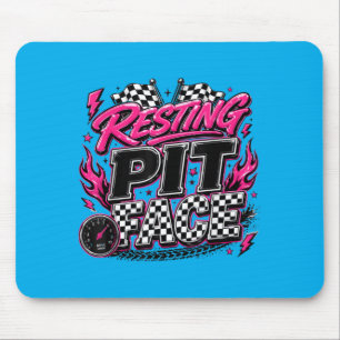 Funny Racing Car Checkered Flags Motorsport Mouse Pad