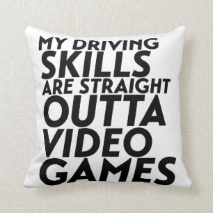 Funny Racing Car Video Games for Nerd Geek Gamer Throw Pillow