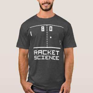 Funny RACKET SCIENCE Ping Pong  80s Video Game Arc T-Shirt