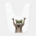 Funny racoon baby bib