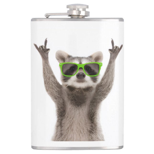 Funny racoon flask (Front)