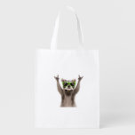 Funny racoon grocery bag