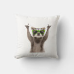 Funny racoon throw pillow