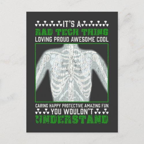 Funny Rad Tech Joke X_ray Radiologic Humor Postcard