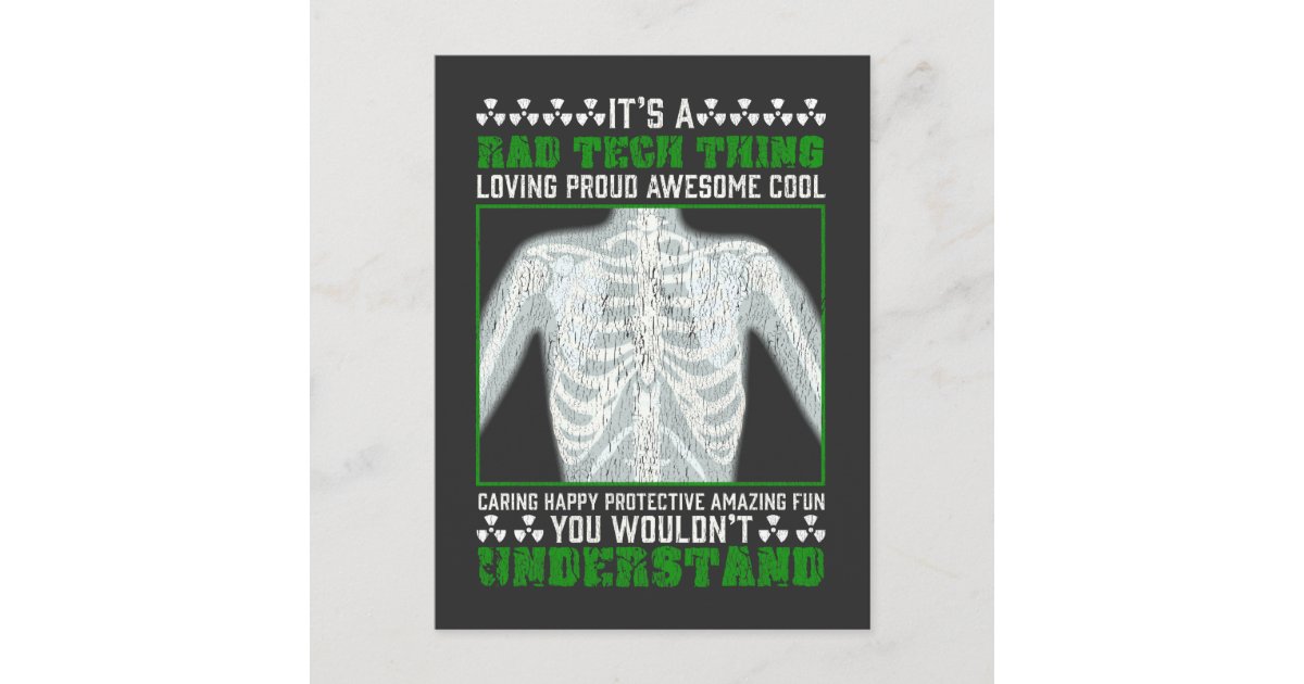 Funny Rad Tech Joke X-ray Radiologic Humor Postcard | Zazzle