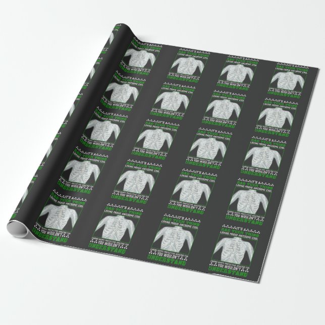 Funny Rad Tech Joke X-ray Radiologic Humor Wrapping Paper (Unrolled)
