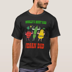 Funny RAD VEGAN DAD Vegetables Flexing Muscles T-Shirt