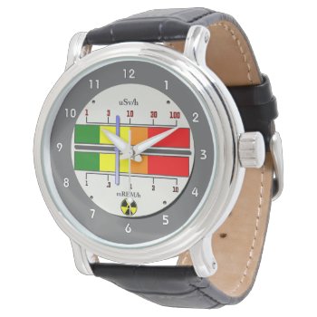 Funny Radiation Geiger Counter Effect Wristwatch by DigitalDreambuilder at Zazzle