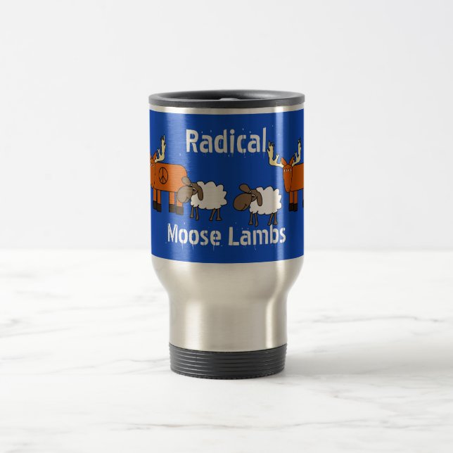 Funny "Radical Moose Lambs" Travel Mug (Center)