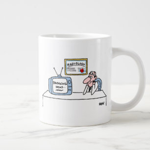 Funny Radiologist Cartoon Breaking News Giant Coffee Mug