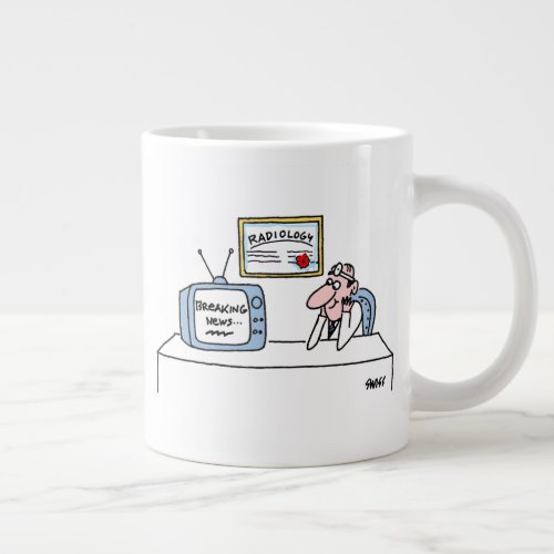 Funny Radiologist Cartoon Breaking News Giant Coffee Mug
