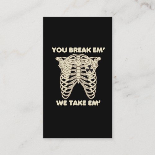 Funny Radiology Xray Skeleton Rad Technologist Business Card