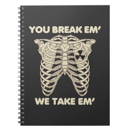 Funny Radiology Xray Skeleton Rad Technologist Notebook