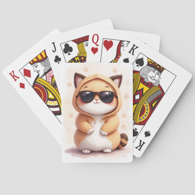 Funny Ragdoll Kawaii Cat Poker Cards (Back)