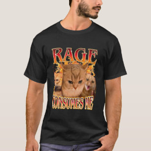 Funny Rage Consumes Me Silly Staring Cat Meme Wome T-Shirt