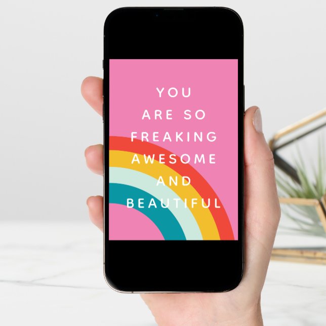 Funny Rainbow Awesome Card (Front Digital)