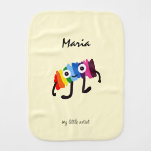 Funny rainbow baby burp cloth