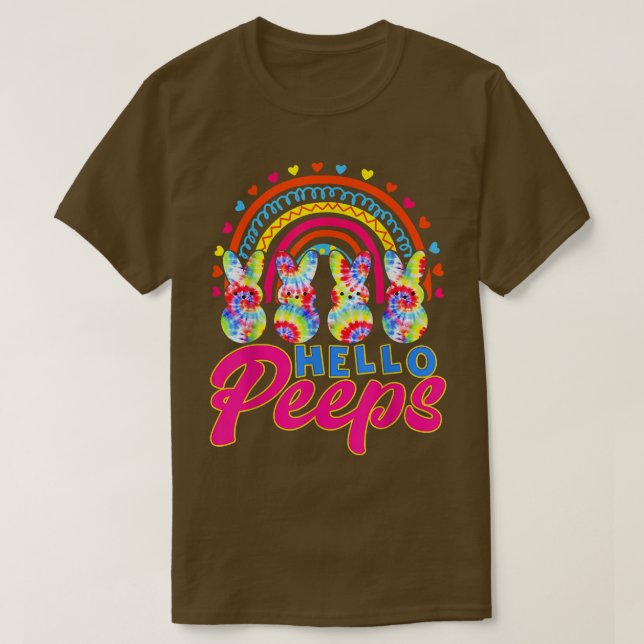 Funny Rainbow Bunnies Hello Easter Tie Dye Happy E T-Shirt (Design Front)