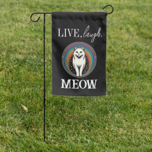 Funny Rainbow Cat Garden Flag