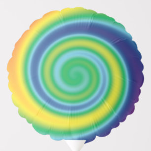Funny rainbow colors candy swirl pattern cute kids balloon