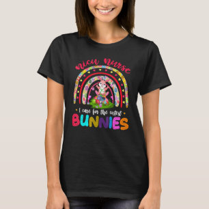 Funny Rainbow Cutiest Bunnies Pediatric Nurse East T-Shirt