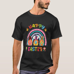 Funny Rainbow Gnome Easter Bunny Gnomes Hug Egg Ha T-Shirt