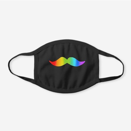 Funny Rainbow Mustache Black Cotton Face Mask