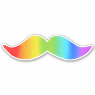 Funny Rainbow Mustache Sticker